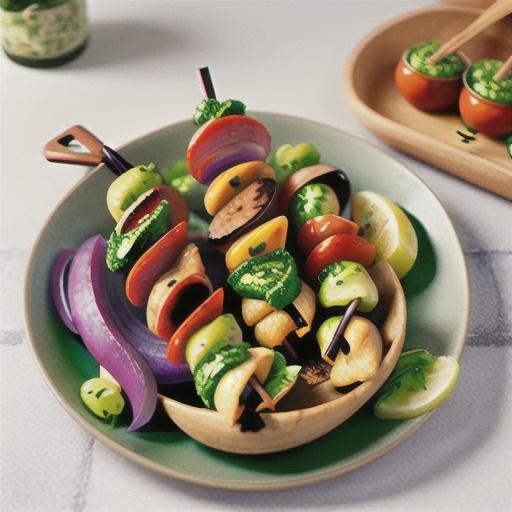 Pesto coated chicken skewers