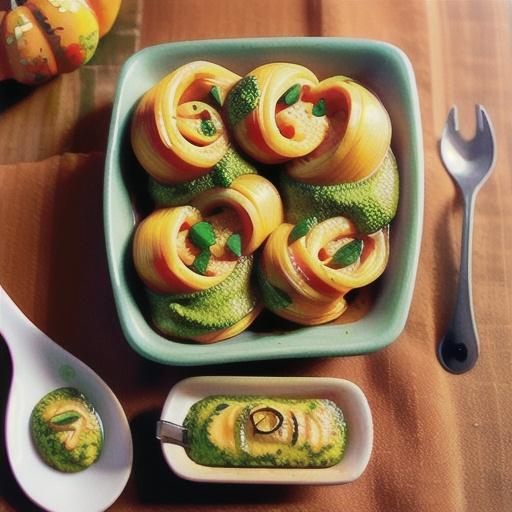 Creamy pumpkin and pesto pasta bake