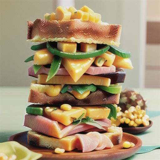Ham, corn, pineapple and cheese melts