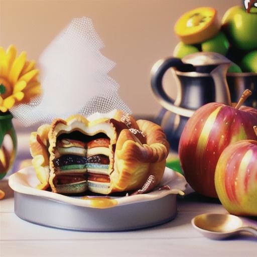 Apple and ricotta strudel