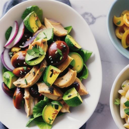Chicken and avocado Indian-style salad