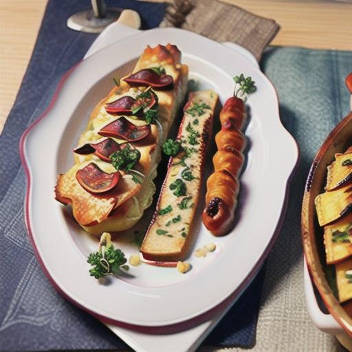 Chicken, chorizo and potato gratin