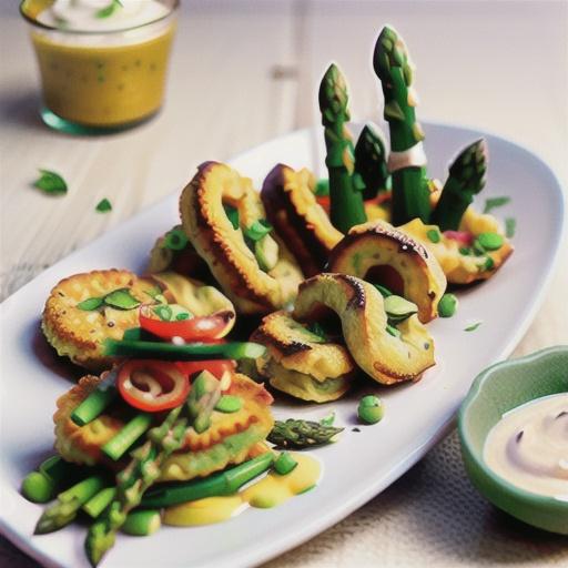 Asparagus Pakoras With Lemony Yogurt Sauce