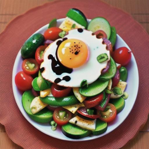 Bacon and Egg Breakfast Salad with Avocado Dressing