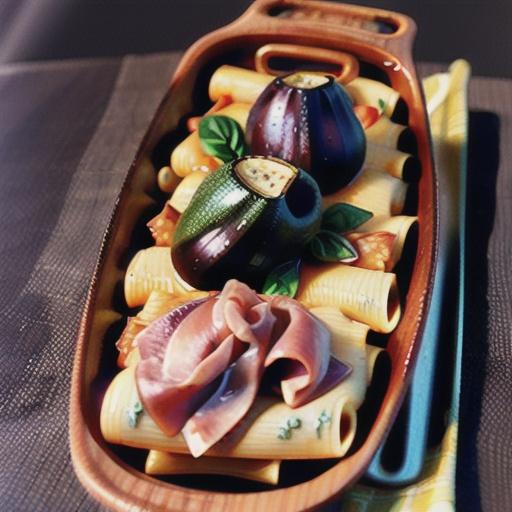 Prosciutto & eggplant rigatoni bake