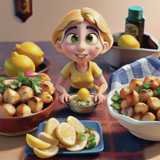 Lemon honey chicken with chorizo potatoes