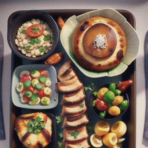 Chicken, chorizo and olive tray bake