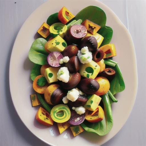 Warm pumpkin & goat's cheese salad (vegetarian)