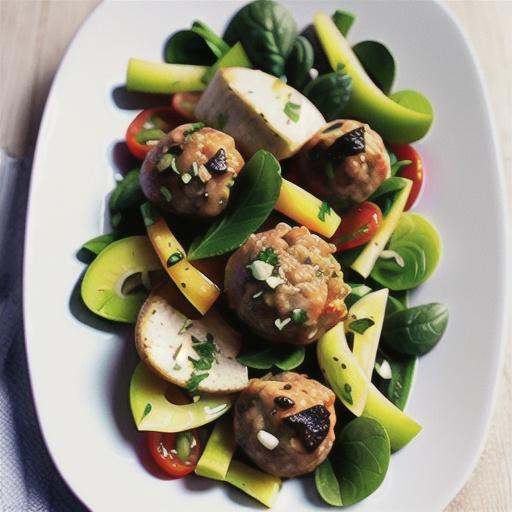 Lamb kefte salad with labne