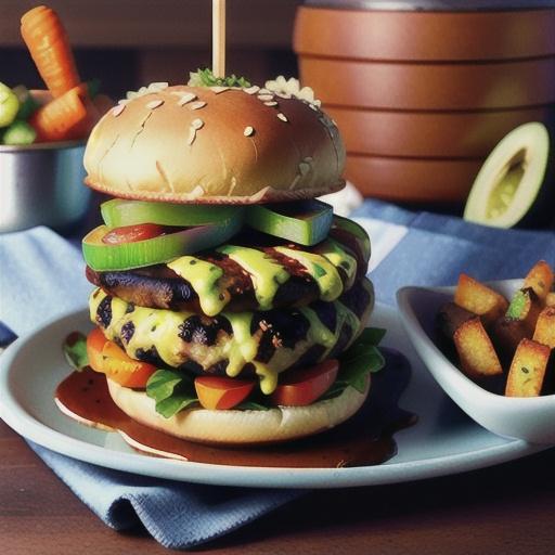 Beef burgers with tonkatsu sauce