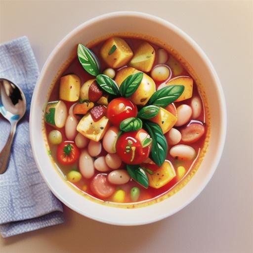 Tomato, White Bean, Bacon Soup