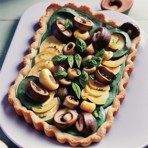 Mixed mushroom tart