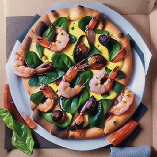 Prawn & prosciutto pizza with pesto