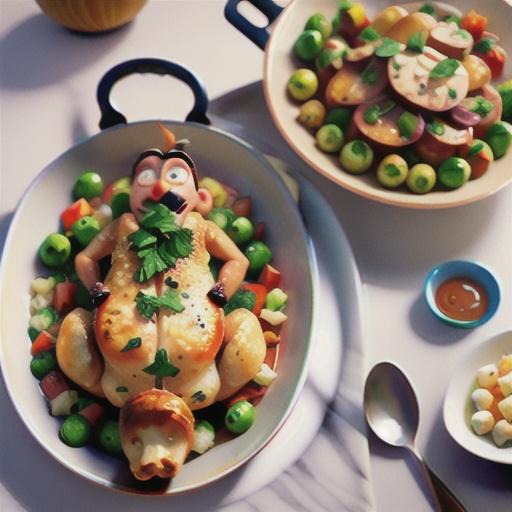 Roast chicken with bacon and herb stuffing