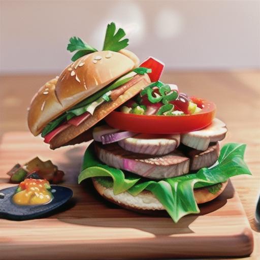 Steak sandwich with tomato relish
