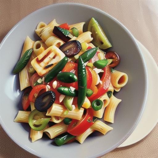 Chargrilled Mediterranean vegetable pasta