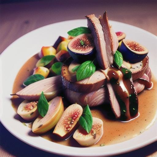 Roast lamb racks with fig and port sauce