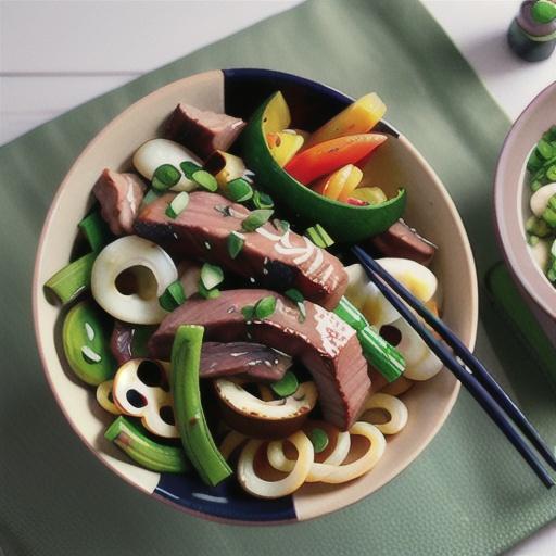 Beef soba noodle bowl