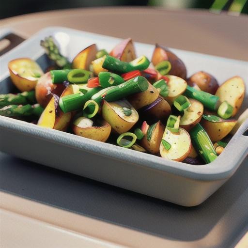 Barbequed Potato and Garlic Scape Packets