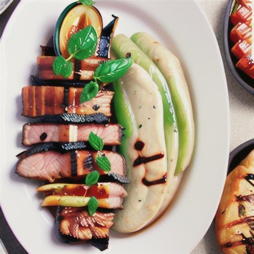 Barbecued olive and marjoram lamb