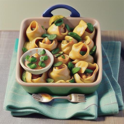 Creamy roast pumpkin and spinach tortellini