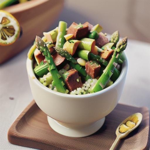 Lemony Israeli Couscous with Asparagus