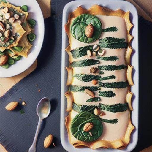 Spinach, thyme and hazelnut lasagne