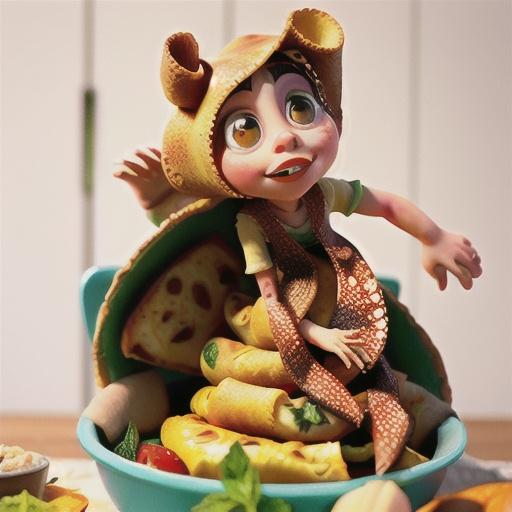 Baked pumpkin and herb crepes