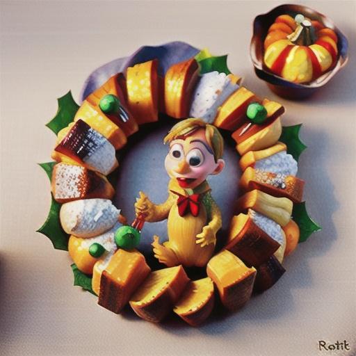Chicken and roast pumpkin pastry wreath recipe