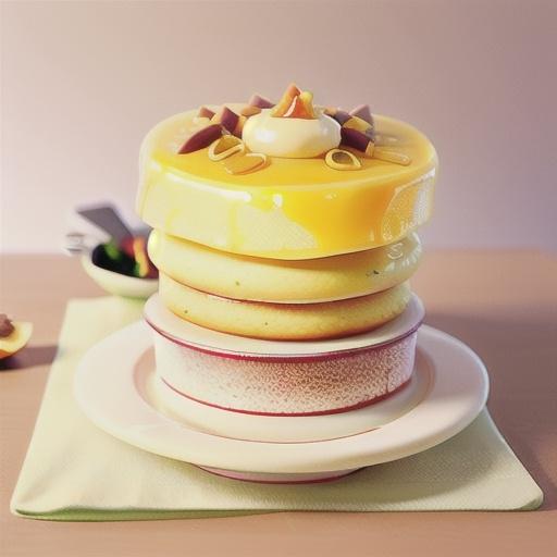 Passionfruit-glazed lemon curd sponge cakes