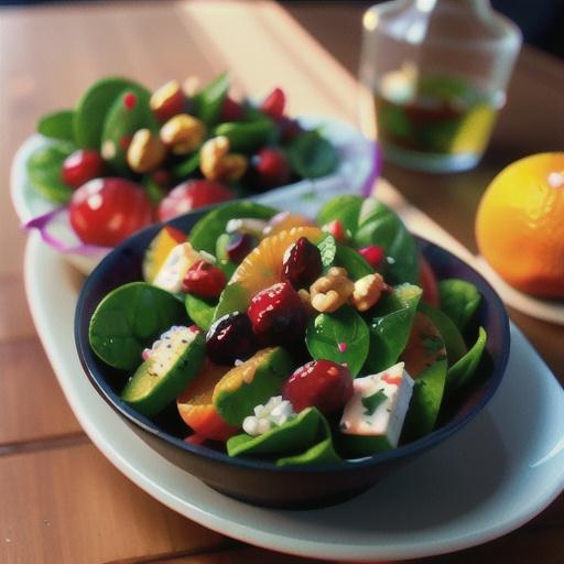 Citrus Spinach Salad with Feta and Cranberry Dressing