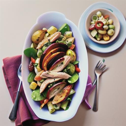 Chicken and potato jerk salad