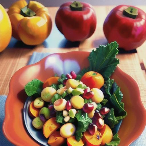 Persimmon, Pomegranate, and Massaged Kale Salad