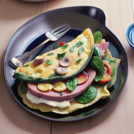 Ham and spinach omelette