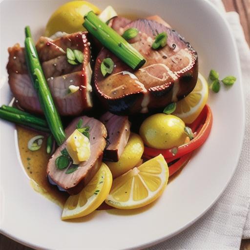 Lemon marinated pork cutlets