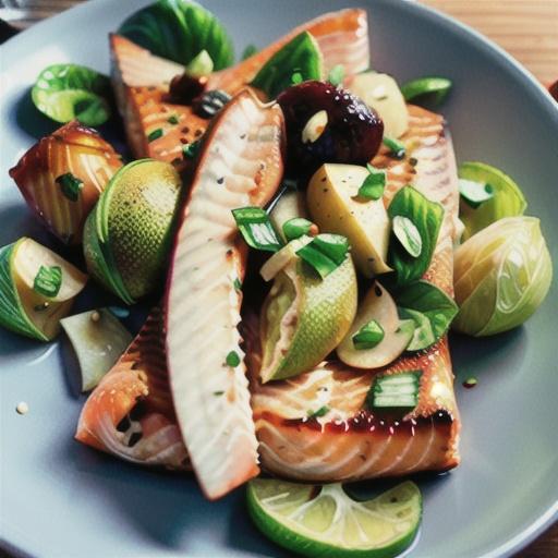 Roasted fennel salmon with apple and cabbage salad