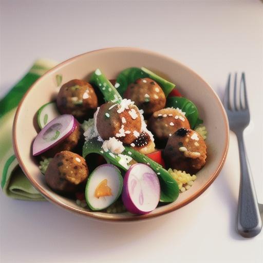 Meatballs with couscous salad