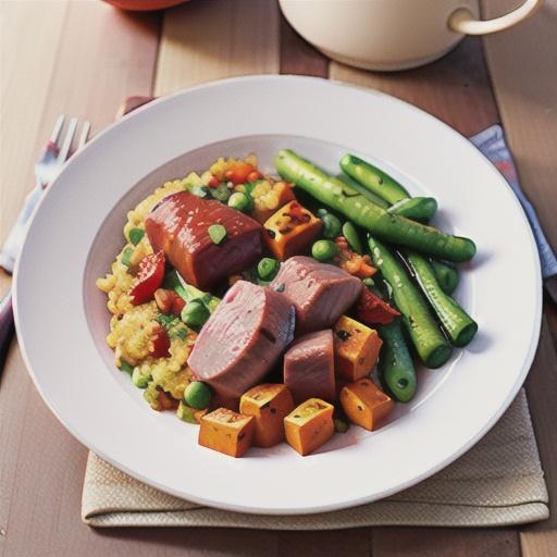 Veal with sweet potato and semi-dried tomato mash