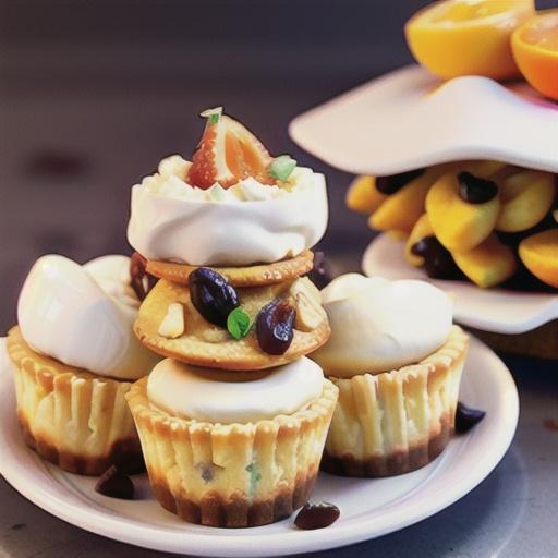 Ricotta cheesecakes with orange and raisin compote