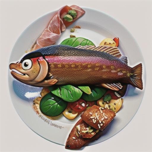 Trout baked with witlof