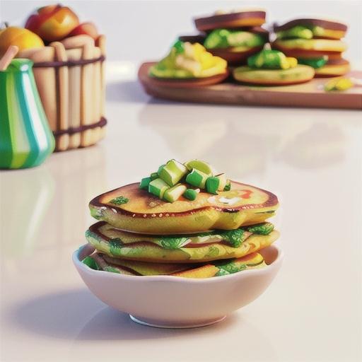 Corn pancakes with guacamole