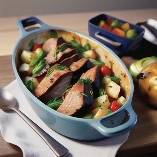 Braised pork with fennel and potato