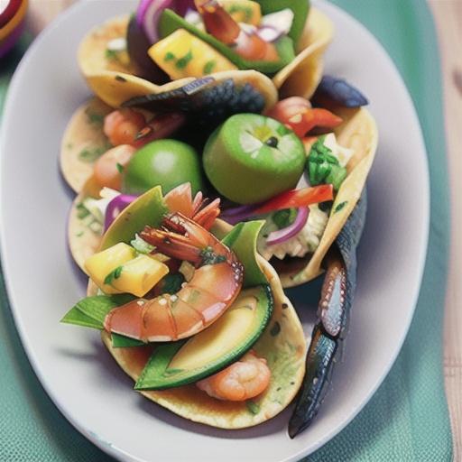 Mini prawn and coleslaw soft tacos