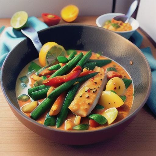 Thai red fish curry
