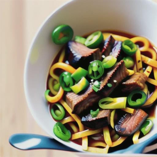 Sweet chilli beef noodles