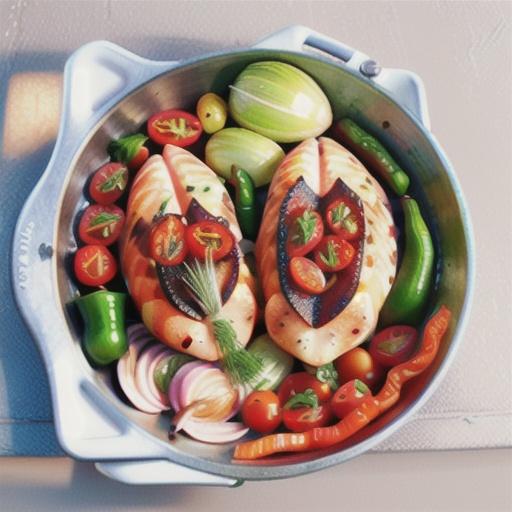 Halibut With Fennel, Peppers, and Tomatoes