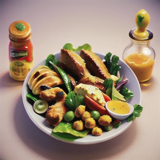 Crispy Chicken Salad with Yummy Honey Mustard Dressing