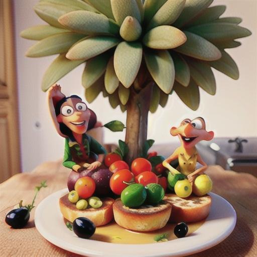 Crostini - tomato and olives