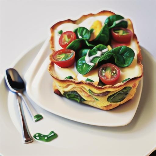 Cheesy spinach and tomato strata