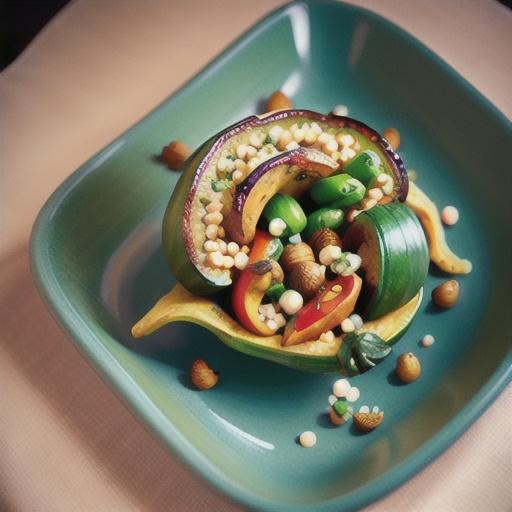 Vegan Acorn Squash Stuffed with Israeli Couscous